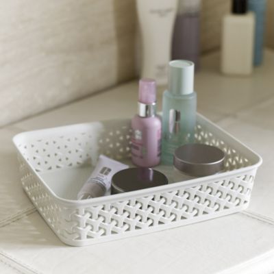 Medium Faux Rattan Storage Tray image(2)