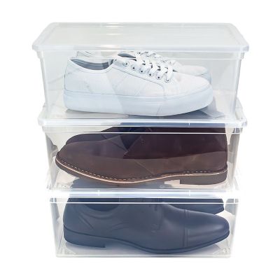 Plastic shoe hot sale box size