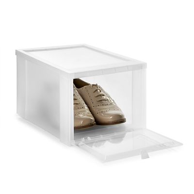 Clear shoe boxes hot sale drop front