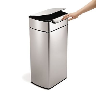simplehuman Touch Bar Kitchen Waste Bin - Silver 30L image(4)