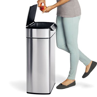 simplehuman Touch Bar Kitchen Waste Bin - Silver 40L image(2)