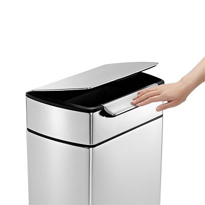 simplehuman Touch Bar Kitchen Waste Bin - Silver 40L image(3)
