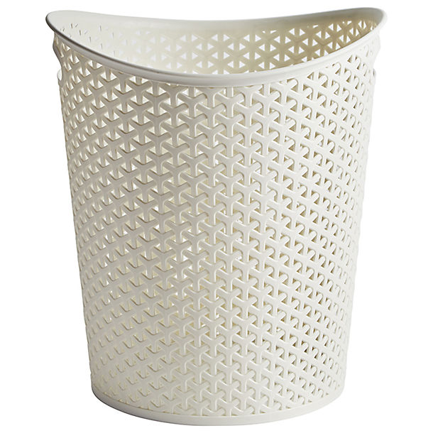 Curver Faux Rattan Waste Paper Basket - Cream 13L image(1)