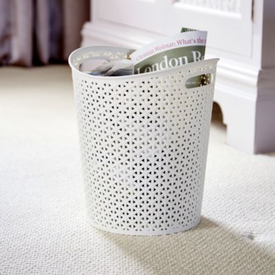 Curver Faux Rattan Waste Paper Basket - Cream 13L image(2)