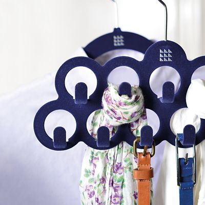 Blue Space Saving Non Slip Scarf Accessory Hanger image(2)