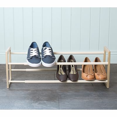 Extending and Stackable Steel Shoe Rack Champagne Cream image(5)