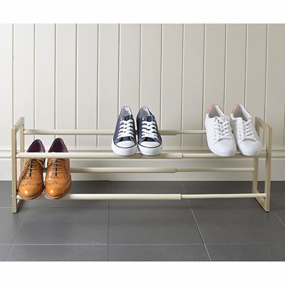 Extending and Stackable Steel Shoe Rack Champagne Cream image(6)