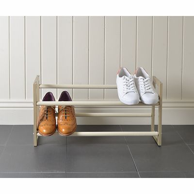 Extending and Stackable Steel Shoe Rack Champagne Cream image(7)