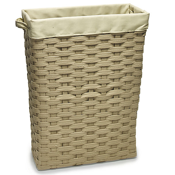 Slim Woven Lined Tall Laundry Basket 30L image(1)