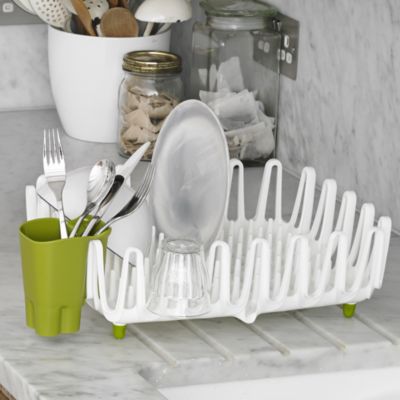ILO Clam Shell Small Dish Drainer Rack White and Green image(2)