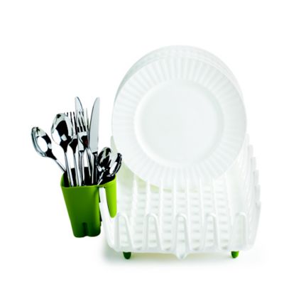 ILO Clam Shell Small Dish Drainer Rack White and Green image(3)