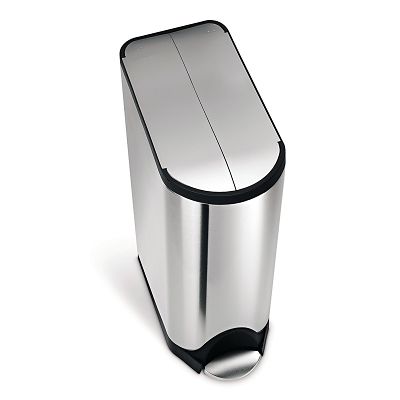 simplehuman Butterfly Lid Kitchen Recycler Pedal Bin - Silver 40L  image(4)