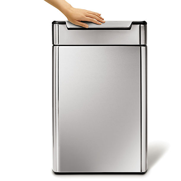 simplehuman Touch Bar Recycle Kitchen Waste Bin - Silver 48L image(1)