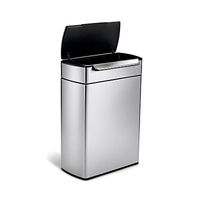 simplehuman Touch Bar Recycle Kitchen Waste Bin - Silver 48L image(3)
