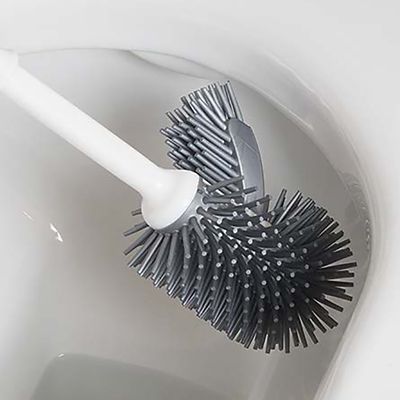 Easy Reach White Toilet Brush \u0026 Holder 