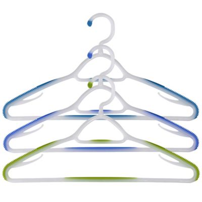 Soft Grip Non Slip Clothes Hangers Aqua 6 Pack image(2)