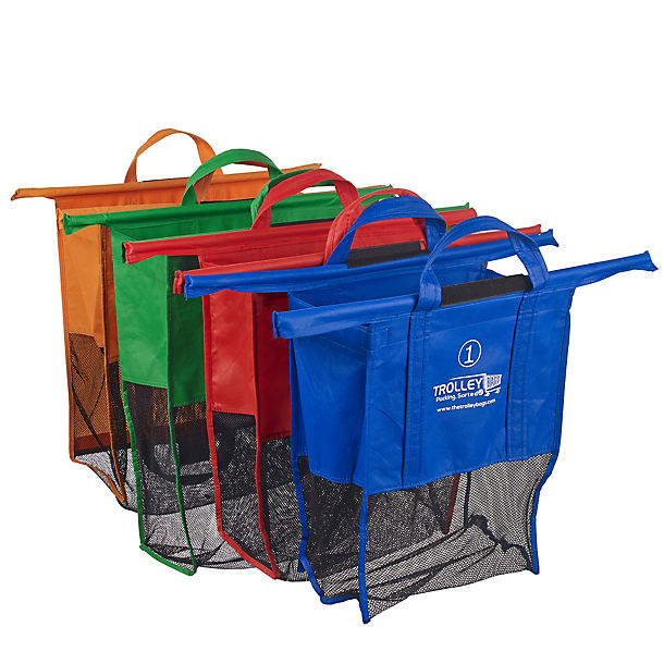 4 Reusable Supermarket Shopping Trolley Bags - Deep image(1)