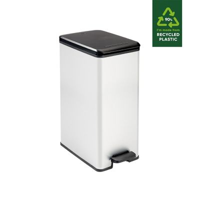 Curver Slimline Kitchen Waste Pedal Bin - Metallic Effect 40L image(3)