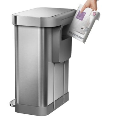 simplehuman Kitchen Waste Pedal Bin - Brushed Steel 45L - (Image 3)