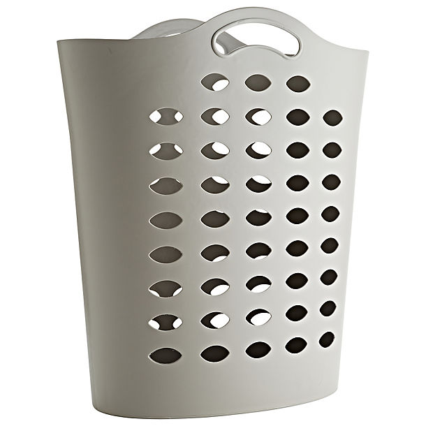 Tall Flexible Cappuccino Plastic Laundry Basket 55L image()