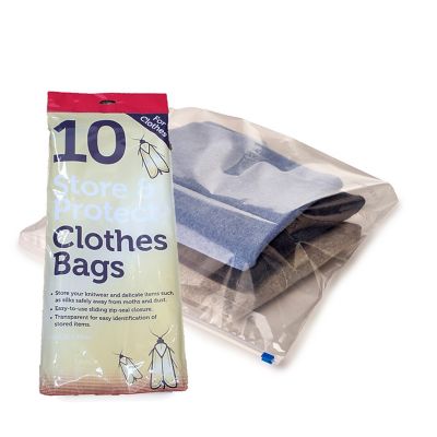 10 Transparent Store Protect Clothes Bags Lakeland