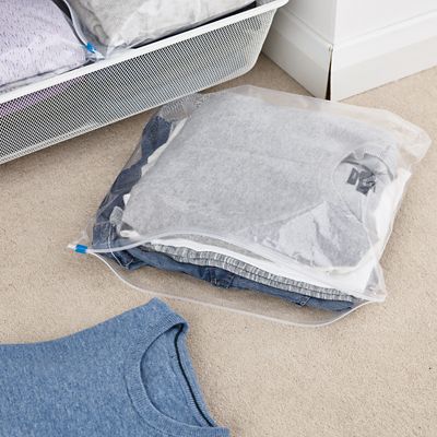 zippered plastic storage bags for clothes