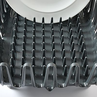 ILO Clam Shell Small Compact Dish Drainer Rack Grey - (Image 4)