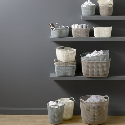 small grey storage baskets