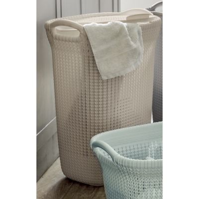 Knit-Effect Laundry Hamper Dune image(1)