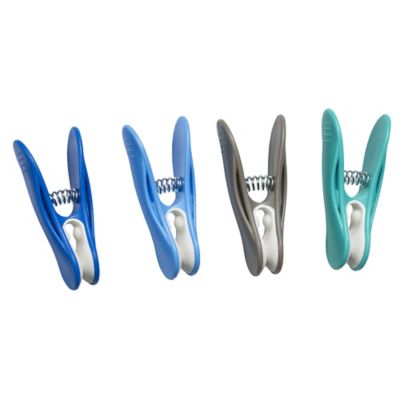 20 Ocean Blue Colour Soft Grip Clothes Pegs image(2)