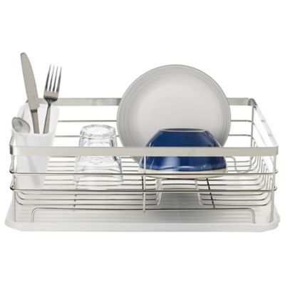 ILO Clam Shell Small Dish Drainer Rack White and Sage Green - Homelook Shop