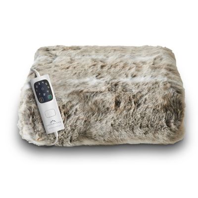 Dreamland Alaskan Husky Faux Fur Heated Throw