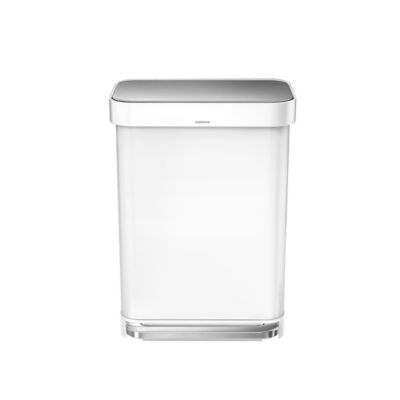 simplehuman Slimline Kitchen Waste Pedal Bin - White 55L - (Image 2)