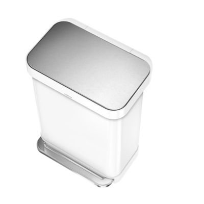 simplehuman Slimline Kitchen Waste Pedal Bin - White 55L - (Image 3)