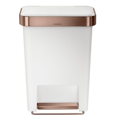 simplehuman Silent Close Kitchen Pedal Bin 45L White Lakeland