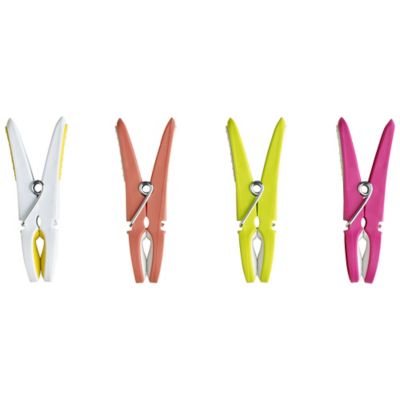 20 Pink & Green Flower Soft Grip Clothes Pegs image(2)