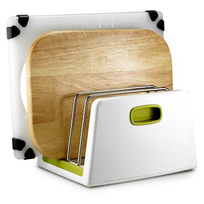 ILO Adjustable Chopping Board Storage Rack White and Green image(2)