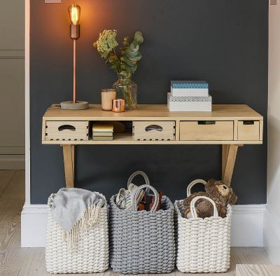 Square Woven Rope Tote Grey image(2)