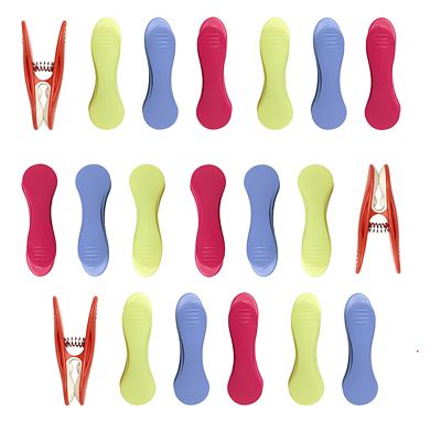 20 Soft Grip Clothes Pegs Vibrant image(1)