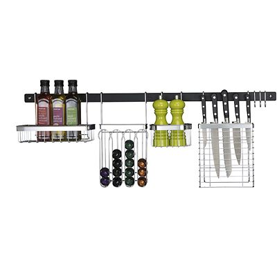 Hahn Metro Black 51cm Wall Rail 91051 image(5)