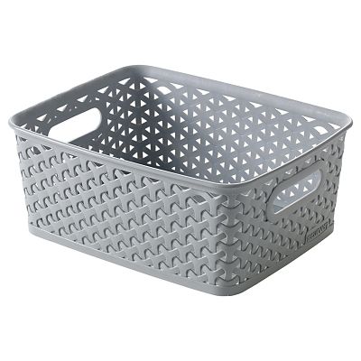 small grey storage baskets