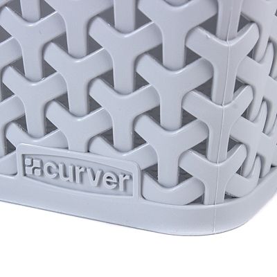 Large Faux Rattan Storage Basket Grey image(6)