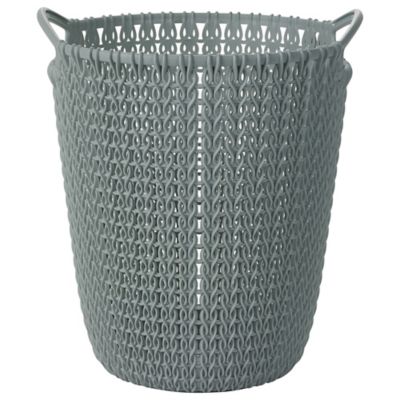 Mini Knit Effect Waste Paper Basket Blue image(1)