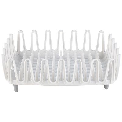 ILO Clam Shell Small Compact Dish Drainer Rack White and Grey image(2)
