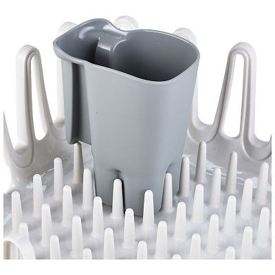 ILO Clam Shell Small Compact Dish Drainer Rack White and Grey image(5)