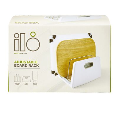 ILO Adjustable Chopping Board Storage Rack White and Grey image(3)