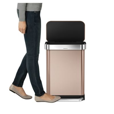 simplehuman Rectangular Pedal Bin - Rose Gold 55L - (Image 2)