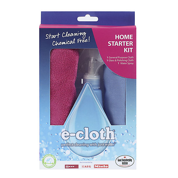 E-cloth Home Starter Cleaning Kit - 2 Cloths and Spray Bottle image(1)