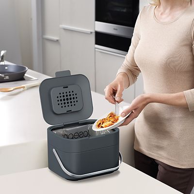 Joseph Joseph Stack 4 Food Waste Caddy with Odour Filter - Graphite - (Image 2)