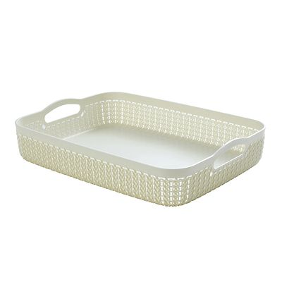 Curver Knit Effect Storage Tray Large - Cream image(1)